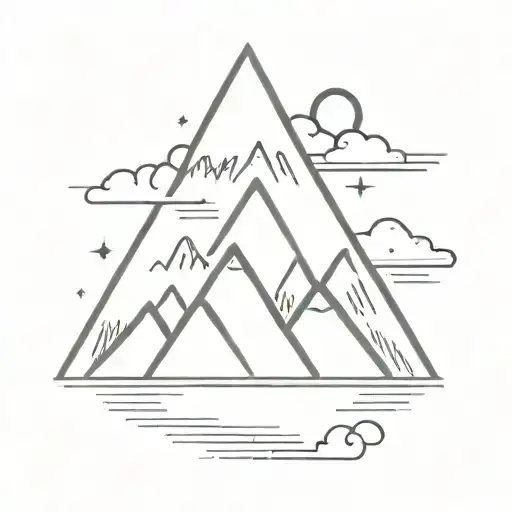 Mountain With Cloud With The All-seeing Eye Hiding Everything With A Playstation Symbols