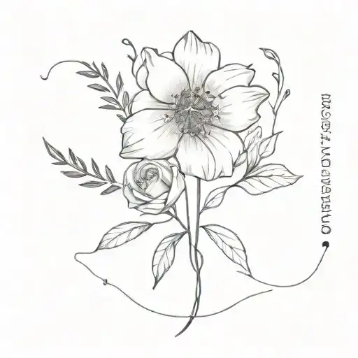 April August December July Birth Flower Bouquet Tied