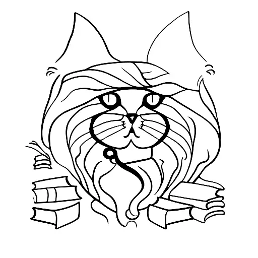 Cat With Books