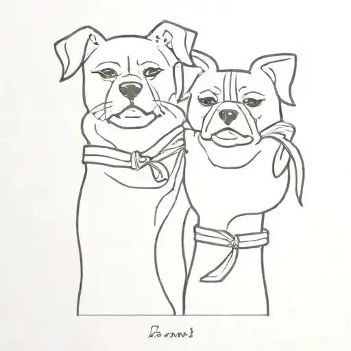 Two Fine Line Dog Bows On Wrist