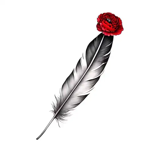 Feather And A Red Carnation