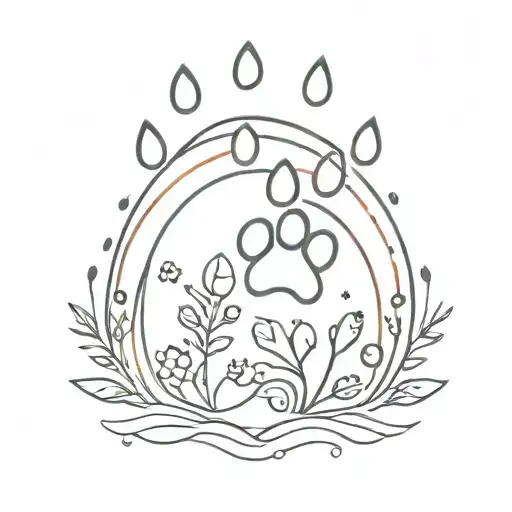 Rainbow And Paw Prints