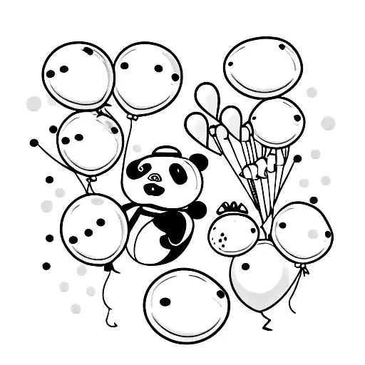 Panda With Duck And Balloon
