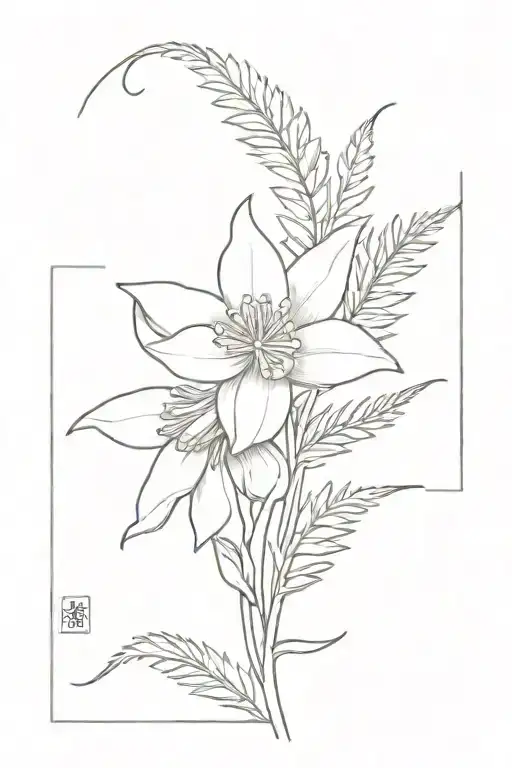 Daffodil And Fern Leaf