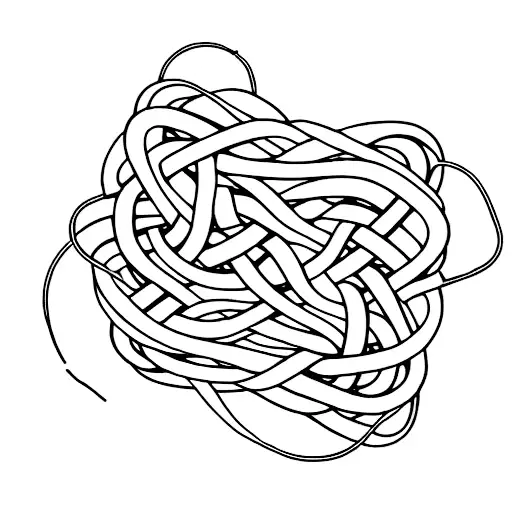 Anxiety Depicted As A Tangled Knot Slowly Unraveling