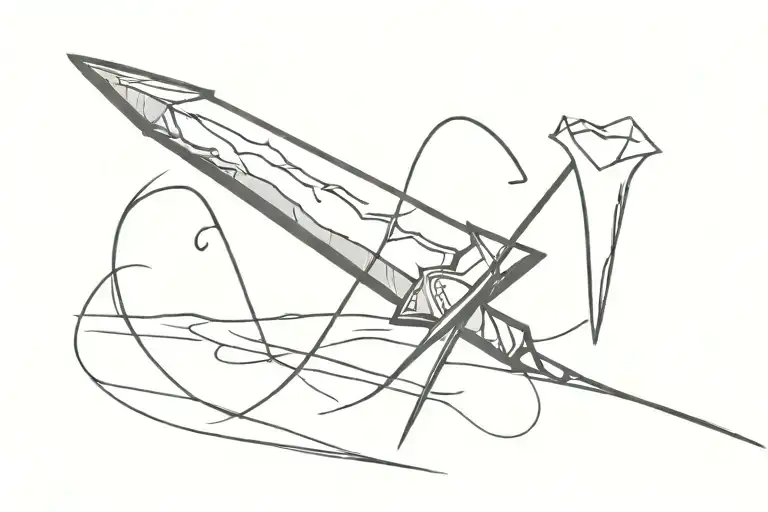 Dagger Stabbed Through A Piece Of Paper