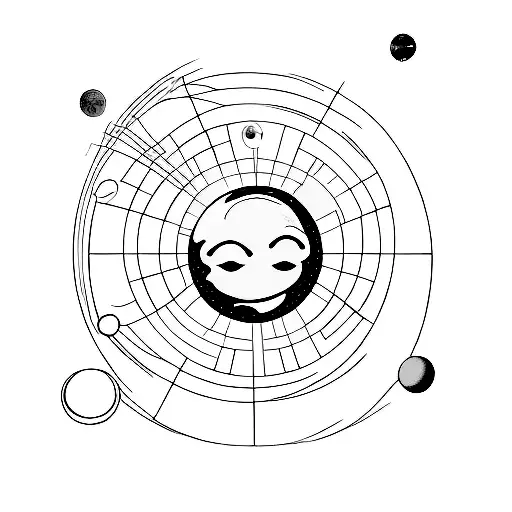 Solar System With Sun