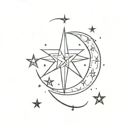 Crescent Moon And Eight Stars