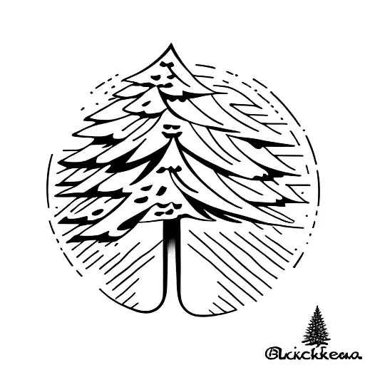 Pine Tree And A Dock