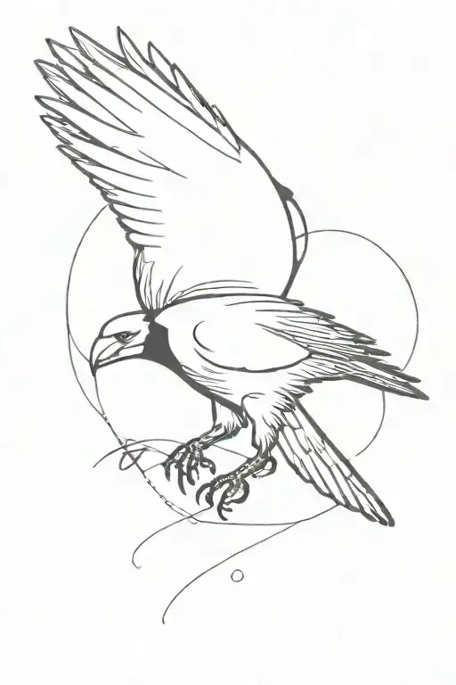 Crow Flying Bird With Headphones