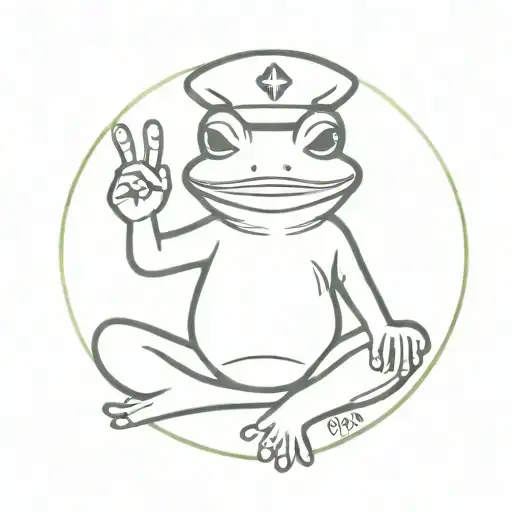 Frog Dressed As A Nurse Holding Peace Sign