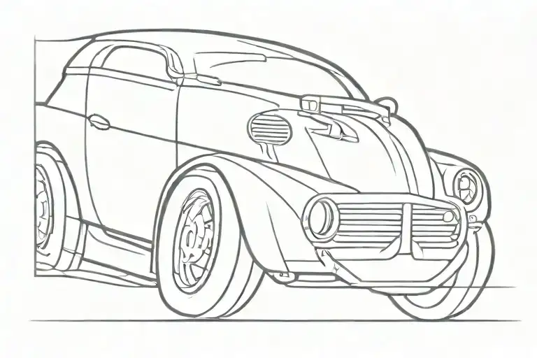 Classic Muscle Car Side View