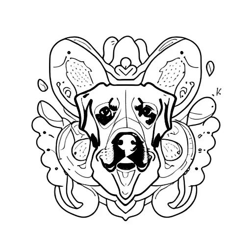 Lab Dog Portrait With Frame