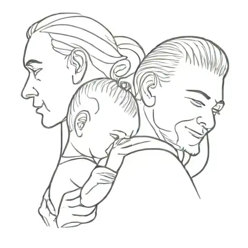 Baby Daugher And Father