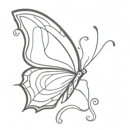 Unique Butterfly Tattoo Line Work