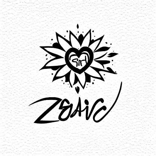 Zodiac Flower With Words Written One Love For Left Shoulder