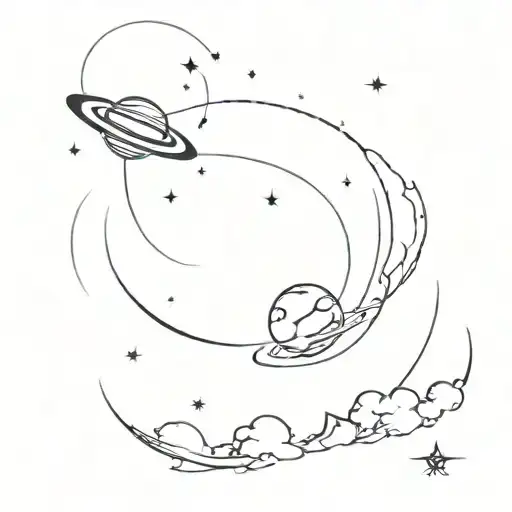 Space Galaxy Minimalist For Back Of Neck