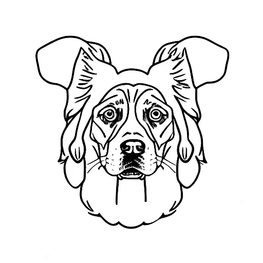 Lab Dog Portrait With Plants