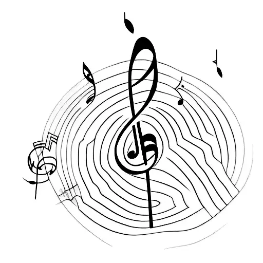 A Minimalist Tattoo Of A Music Note With Harry Potter Glasses Incorporated