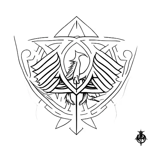 A Minimalist Tattoo Of The Deathly Hallows Symbol From Harry Potter