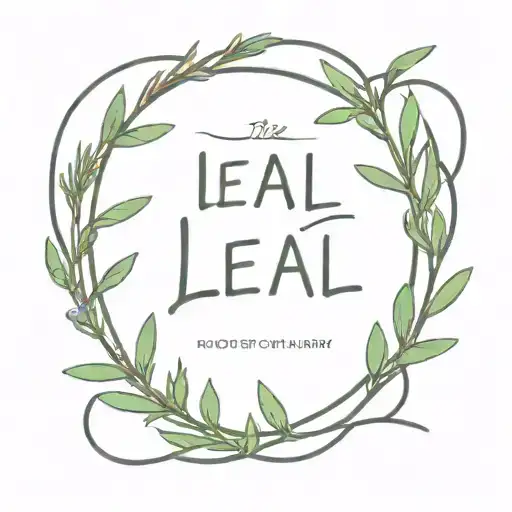 The Name Leal With Rosemary Plant Intertwined