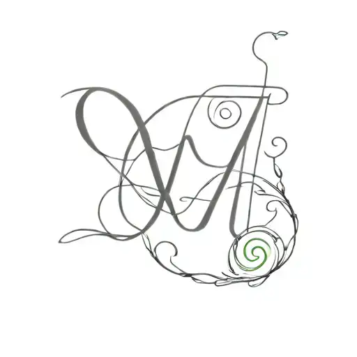 Letter M And Love Heart Shape