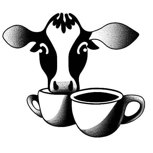 A Cow With Cup Of Tea