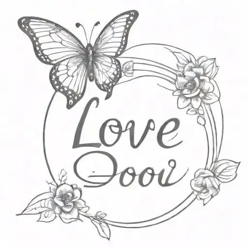 Butterfly Sitting On The Word Love You To The Moon