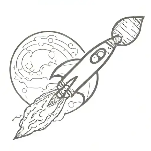 Rocketship Flying To The Moon