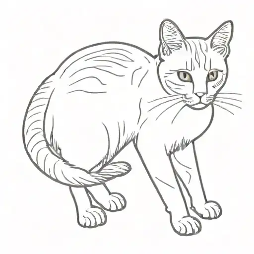 Yellow Tabby Cat Drawn With The Word Pitico Forming Its Body