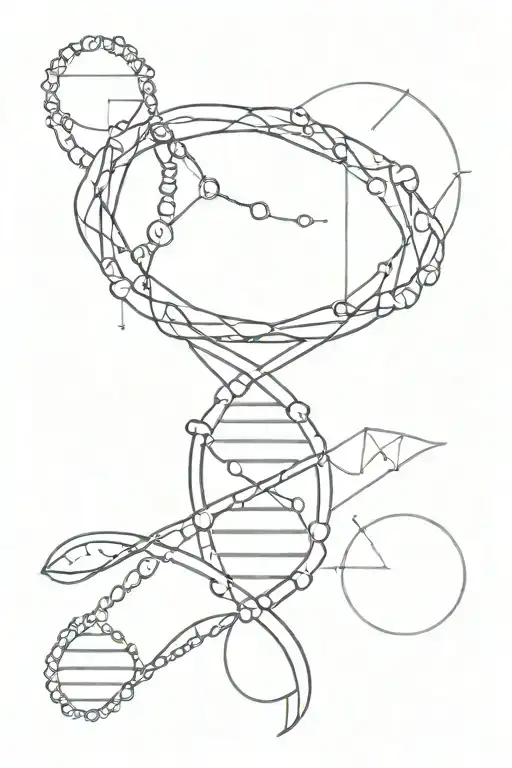 Dna Strand With 6 Zodiac Signs Inbetween Gaps