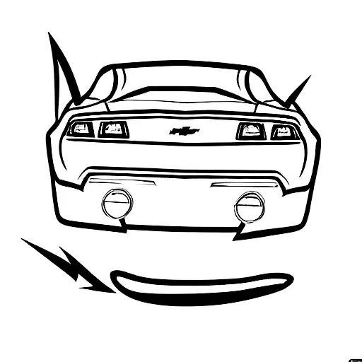 Hot Wheels Camaro Car With Simple Lines And In The Style Of Children Toys