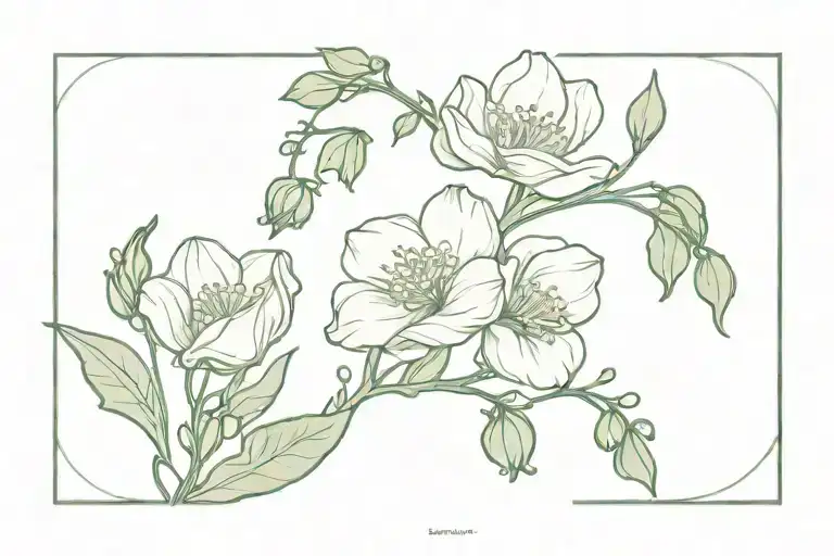 Poppy And Lily Of The Valley Intertwined