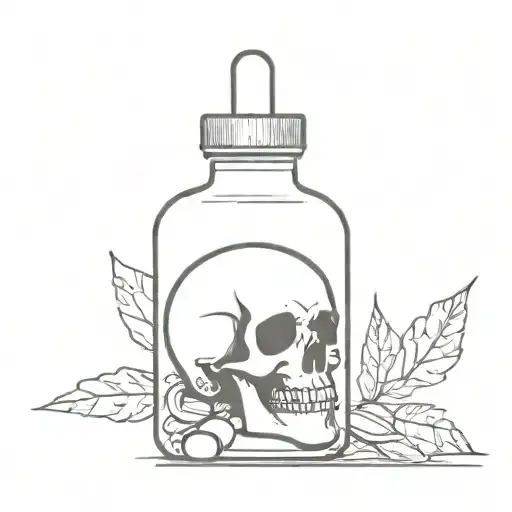 Pill Bottle With Skull On The Label