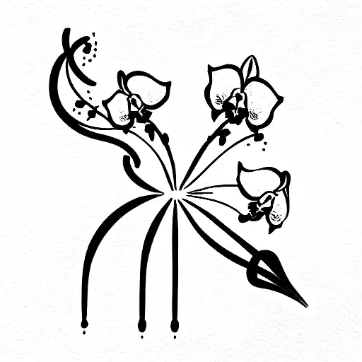 Orchid And Geranium Bouquet Incorporating Aquarius And Scorpio Zodiac Signs