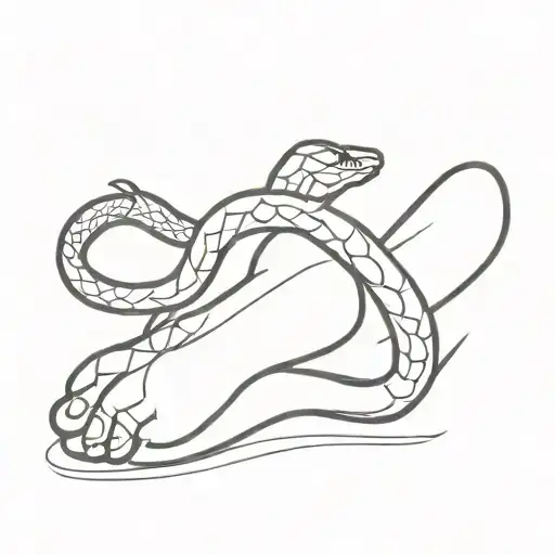 Human Foot Stepping On Snake Head With Snake Bite Ok Heel