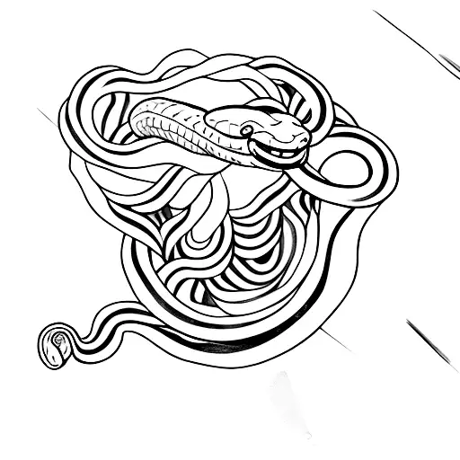 A Snake Wrapped Around Sword Full Sleeve