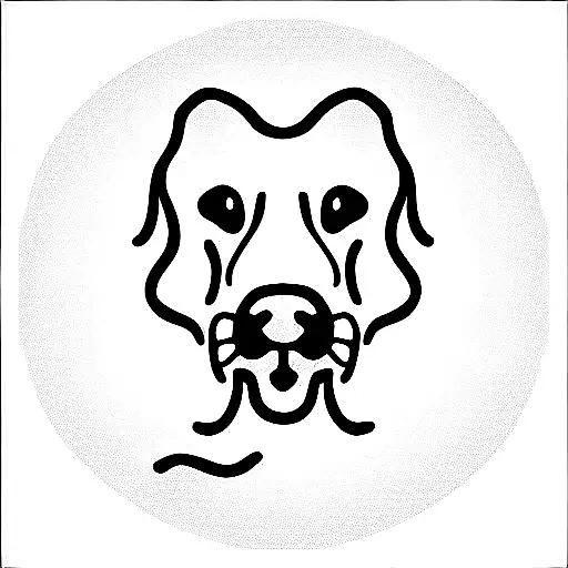 Dog Outline With Tongue Sticking Out