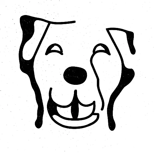 Dog Outline With Tongue Sticking Out