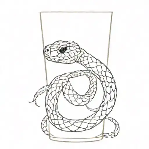 Snake Wrapping Around A Pint Glass