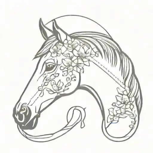 Horse Shoe With Dainty Flowers