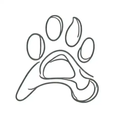 A Dog Paw Print With A Letter B