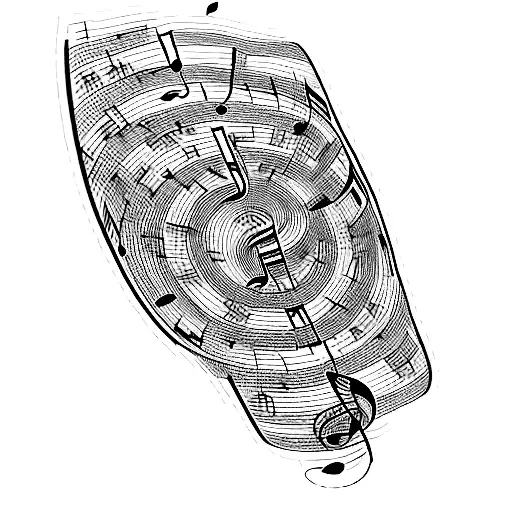 Music Notes Man Meditating