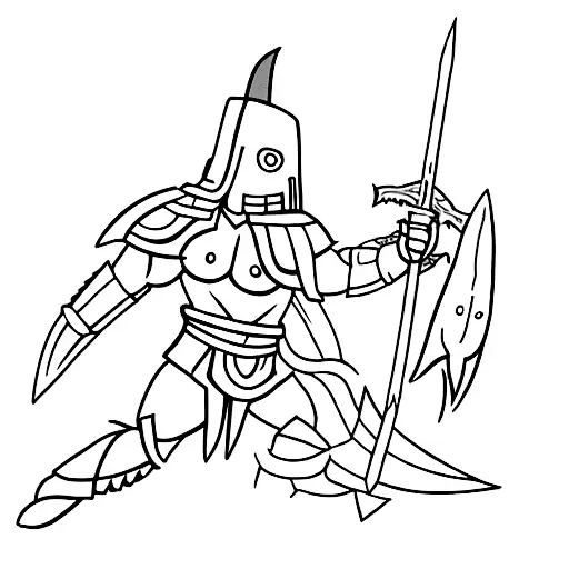 A Spartan Warrior Facing Off Against A Fierce Shark In Battle
