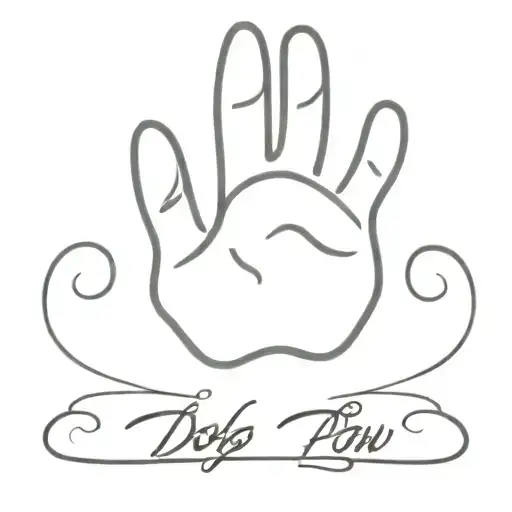 Dog Paw With Labrador Ears And A Cursive S