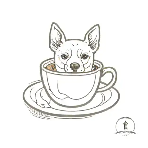 Coffee Cup With Latte Art That Looks Like A Dog
