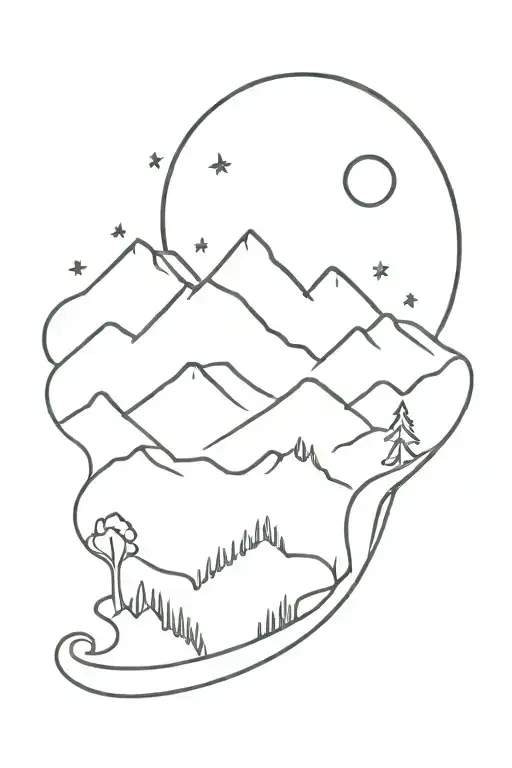 Love Mountain Night Infiny Sun