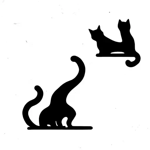 Cat Men And Dog Sit Back