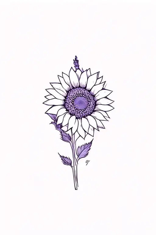 Sunflower And Lavender