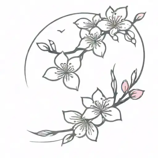 Cherry Blossoms With The Sun Rays